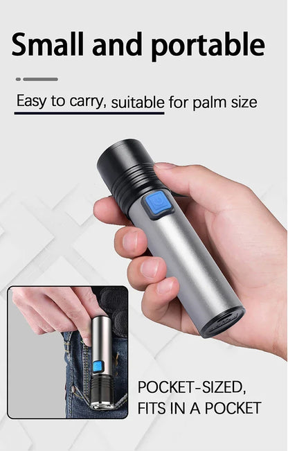 1/2PCS USB Charging Ultraviolet Flashlights UV Flashlight Blacklight Zoomable Torch Lamps Pet Urine Detector Hunting UV Light