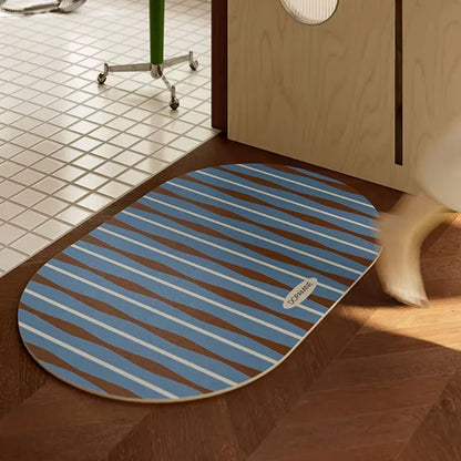 VIKAMA Light Luxury Minimalist Style Lineage Living Room Entrance Carpet Bathroom Entrance Anti-slip Floor Mat Home Decoration