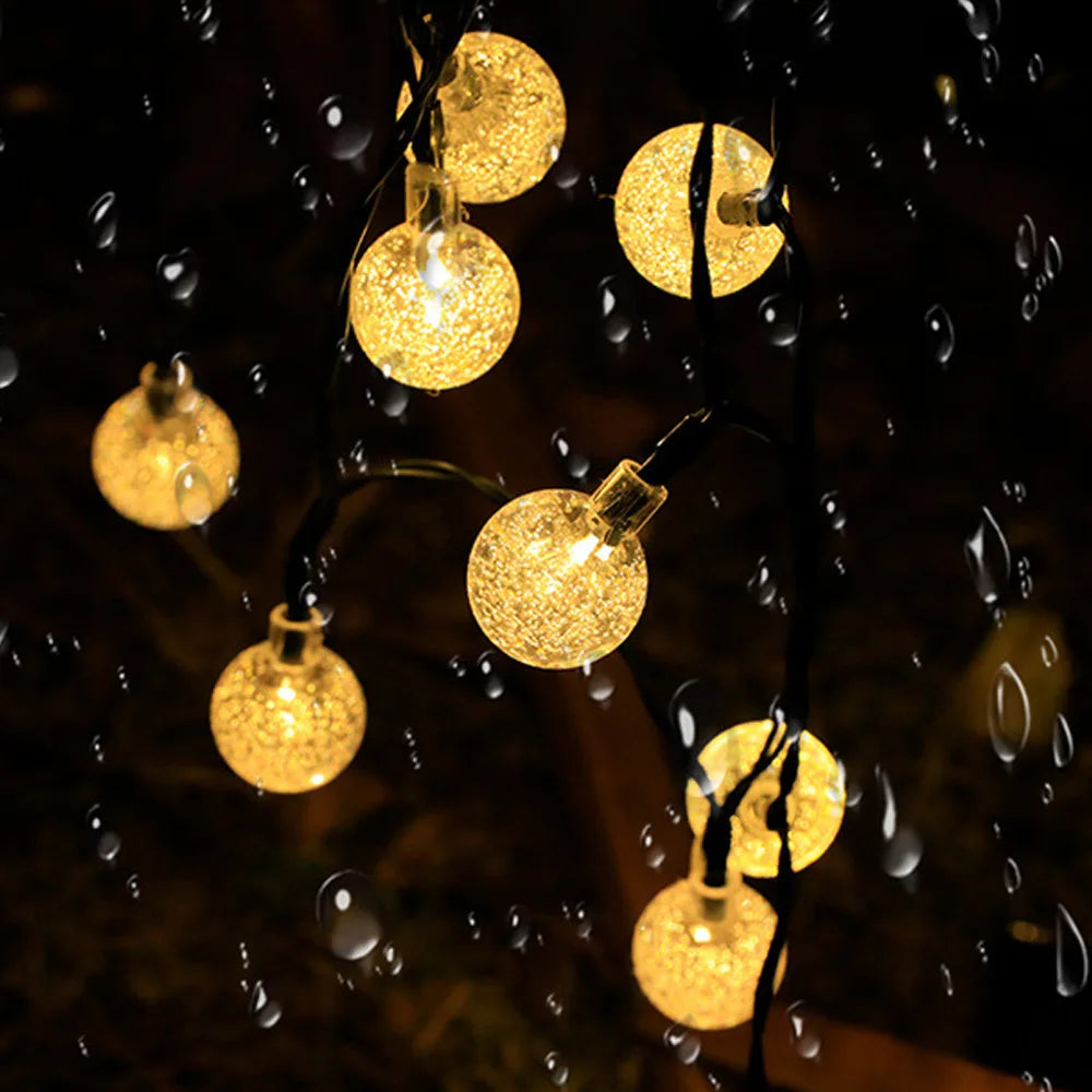 LED Solar Light String Outdoor Waterproof Christmas Decoration 200led Crystal Ball Camping Fairy Garland Garden Party Lamp