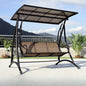 Three-person outdoor swing balcony garden suspended chair with internet-popular swing chair and lights