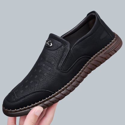 Men's Non-slip Slip-On Loafers, Comfortable Soft Sole Business Casual Shoes, Breathable for Outdoor & Driving-XH502