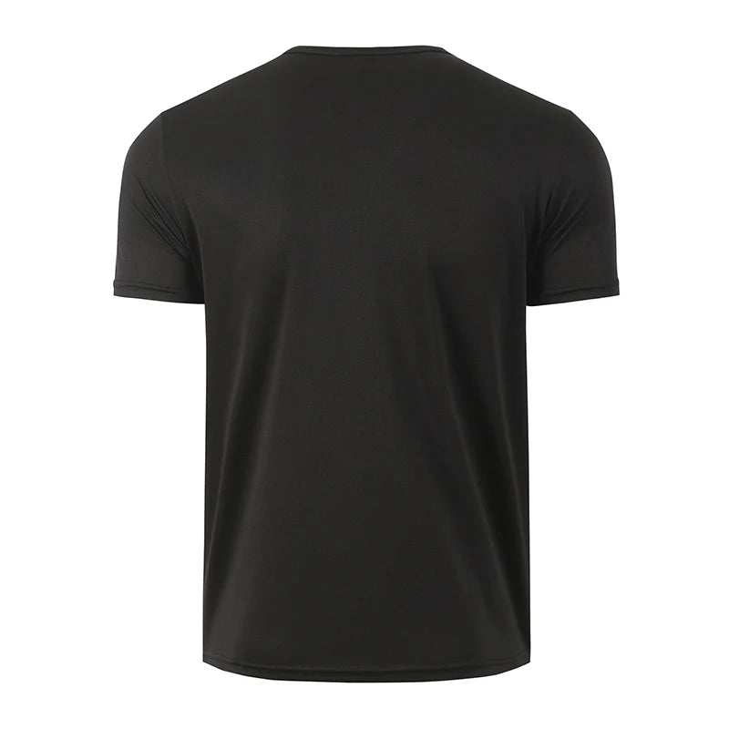1/2-Piece Men's Summer Black And White Solid Color Quick Drying Sports Short Sleeved Loose And Breathable Sports Running Trend