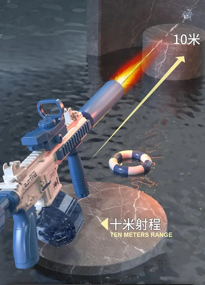 Water Gun Electric M416 Pistol Shooting Lighting Toy Gun Full Automatic Summer Pool Beach Toy For Kids Children Boys Girls Adult