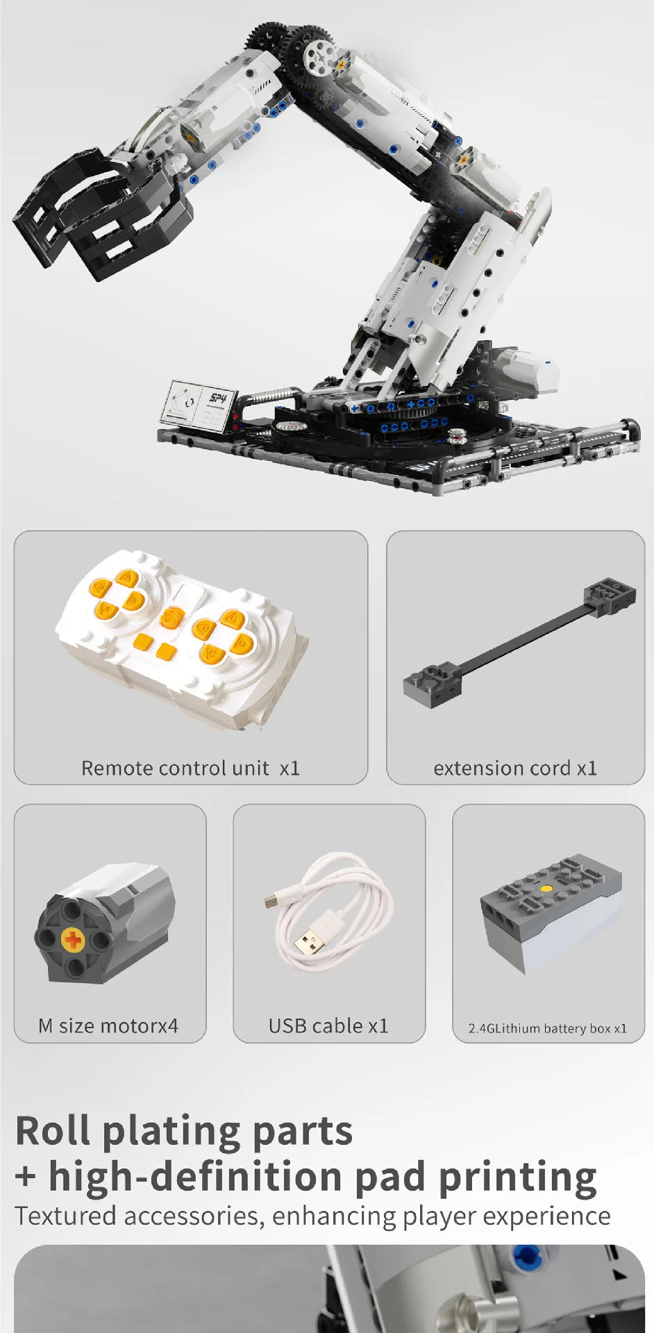 Multi-Axis mechanical Arm Programmable Building Blocks 5 in 1 robot Remote Control toys Interactive STEM Learning children gift