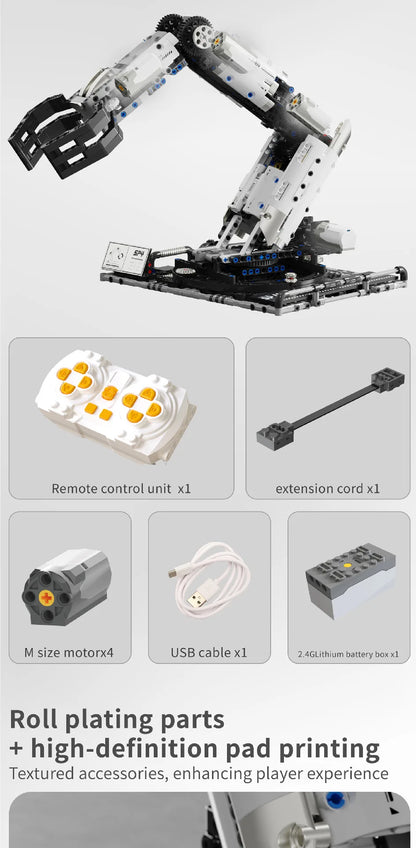 Multi-Axis mechanical Arm Programmable Building Blocks 5 in 1 robot Remote Control toys Interactive STEM Learning children gift