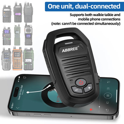 ABBREE Wireless Bluetooth Speaker Microphone Handheld Mic For Baofeng UV-28 UV-21 PRO UV-32 Quansheng UV-K6 TK11 Walkie Talkie