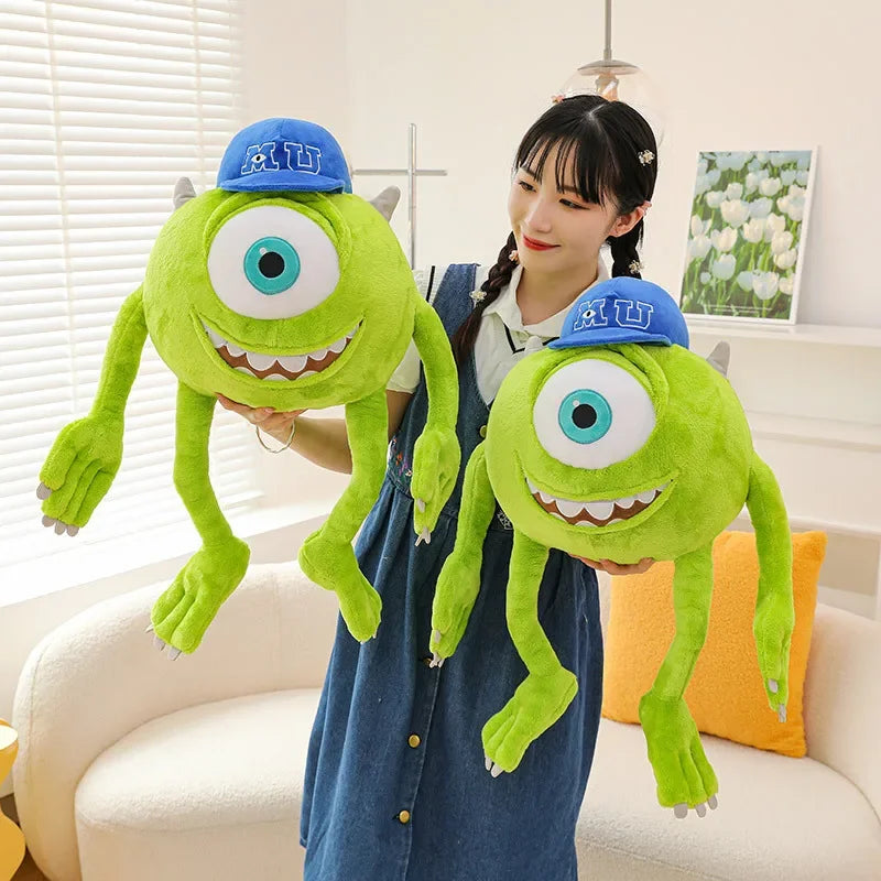 23/35cm Kawaii Monster University Electric Power Company Sulley Mike Wears Hat Doll Plush Toy Room Decoration Kids Gifts