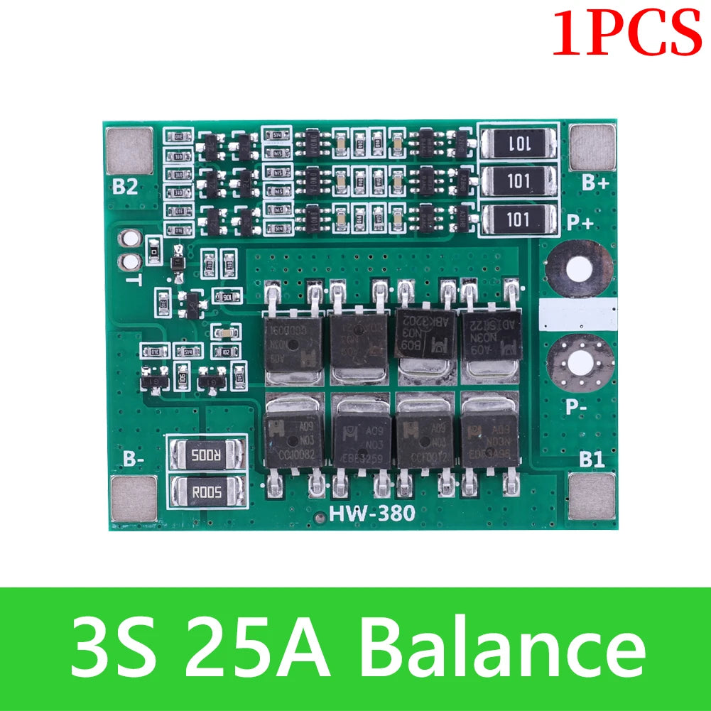 BMS 3S/4S 5A 10A 20A 25A 40A 60A Płytka zabezpieczająca ładowarkę do akumulatorów litowo-jonowych 18650 do wiertarki 12 V z funkcją wzmocnienia/balansu