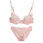 Ultra-thin steel band bra, fashionable plus-size lace lingerie set, transparent comfy bra set, soft material, S-XL all-day wear