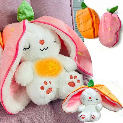-Cute Music Luminous Breathing Doll with Motion Lights Plush Baby Sleeping Toys Bunny Soft Cartoon Plush Doll Early Childhood