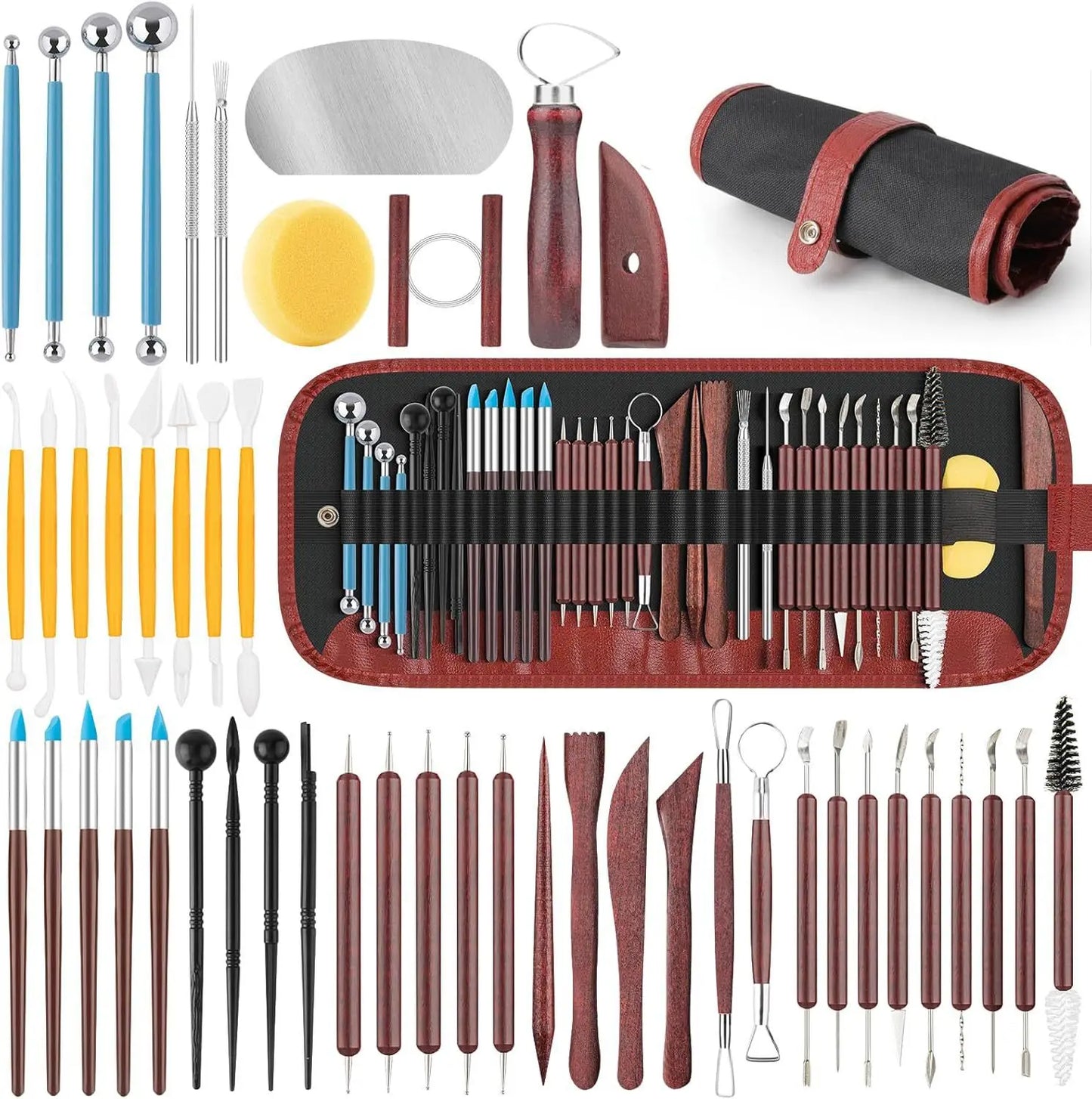 Pottery Clay Sculpting Tools Kit  Ceramic Wax Clays Carving Tools for Art Craft Pottery Sculpting Modeling Tool Set