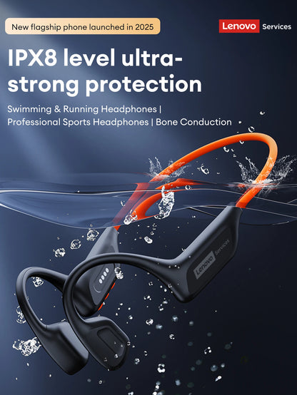Lenovo S106 True Bone Conduction Wireless Earphones Bluetooth 6.0 IPX8 Swimming Headphones Waterproof Sports Cycling Headset New