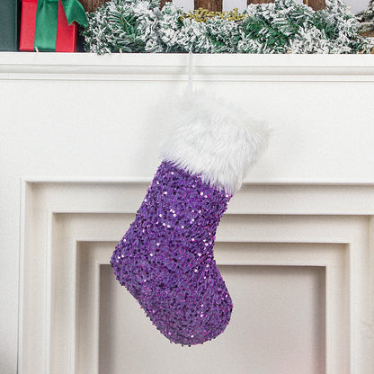 Christmas stocking festival decorations sequins 26-letter Christmas tree ornaments gift bag socks hotel party supplies