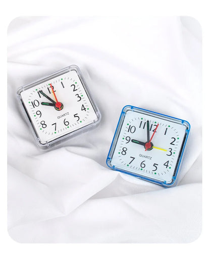 Table Clock Square Alarm Clock Small Alarm Electronic Bed Compact Travel Clock Quartz For Child Students Desk Alarm