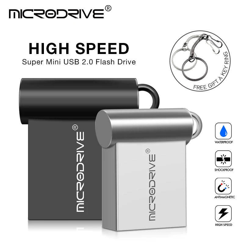 High Speed USB flash drive 4GB 8GB 32GB 64GB 128GB Pendrive Metal Pen key chain memory Sticks Mini USB Flash Drive Waterproof