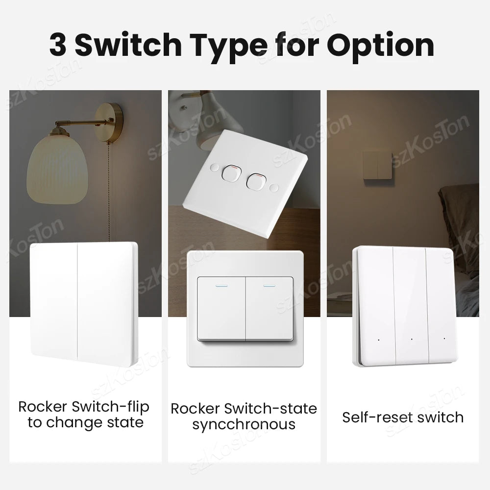 Tuya WiFi Smart Switch Module 1/2/3 Gang Switch Mini Smart DIY Breaker Smart Life 2 Way Control Works with Alexa Google Home