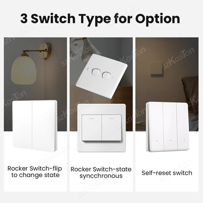 Tuya WiFi Smart Switch Module 1/2/3 Gang Switch Mini Smart DIY Breaker Smart Life 2 Way Control Works with Alexa Google Home