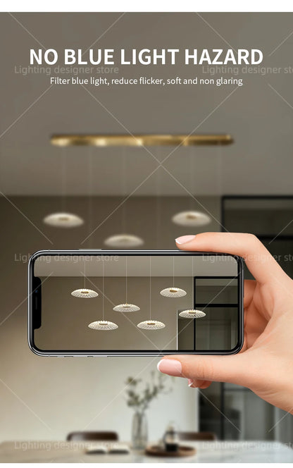 Dining room pendant light Modern villa dining room Kitchen pendant light designer glass Multi-head Hanging Lamp pendant light
