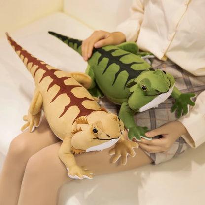 42/54cm Kawaii Long Soft Bearded Dragon Plush Toy Real Life Reptile Lizard Stuffed Animal Cute Room Decor Gift for Boy And Girl