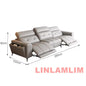 Modern Power Reclining Sofa with Adjustable Headrests – Genuine Leather Recliner Couch with USB, Side Storage and Cup Holders