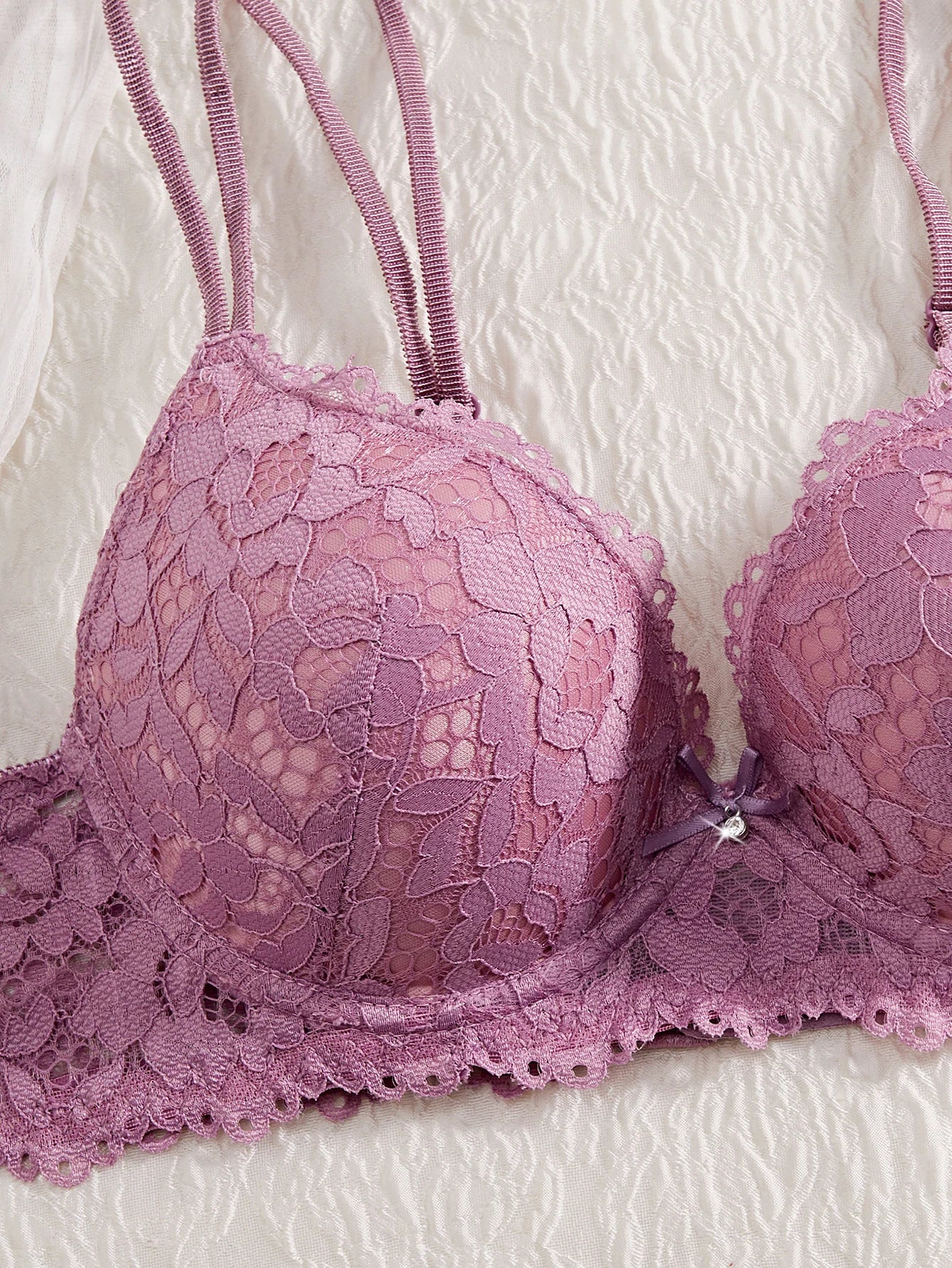 6-Piece Set Women's Underwear Set Sexy Patterned Lace Patchwork No Lining Comfortable Fitting Women's Push-Up Bra Sexy Lingerie