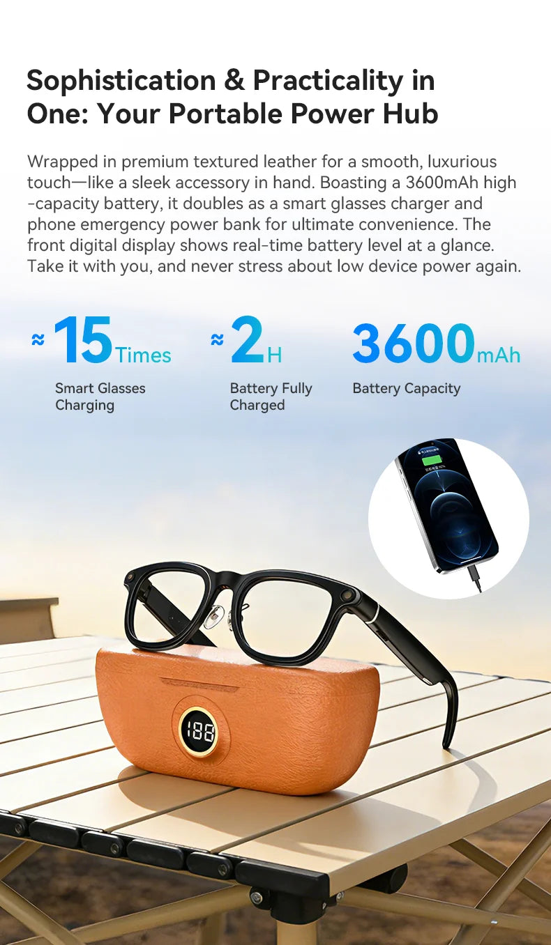 2026New AI Smart Glasses Minimalist Premium Bluetooth Calling Real-time Translation/4K Video Ultra-light TR90 Compatible Eyewear