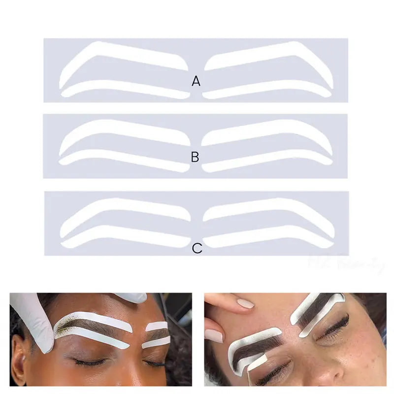 10Pcs Disposable Eyebrow Stencil Sticker Grooming Brow Shaper Template Eyebrow Tattoo Tint Airbrush Auxiliary Make Up Tool