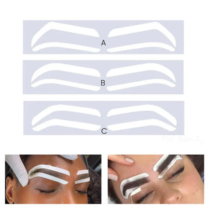 10Pcs Disposable Eyebrow Stencil Sticker Grooming Brow Shaper Template Eyebrow Tattoo Tint Airbrush Auxiliary Make Up Tool