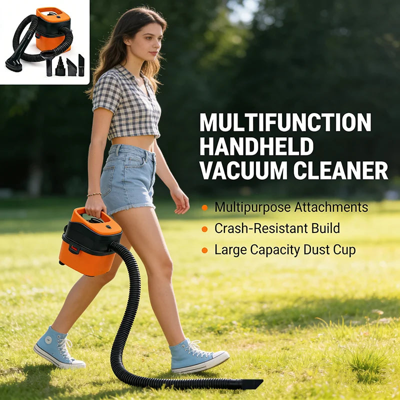 12V Bucket Car Vacuum Cleaner Wet and Dry Use Multi-functional Portable Powerful Suction Large Capacity With Multiple Nozzles