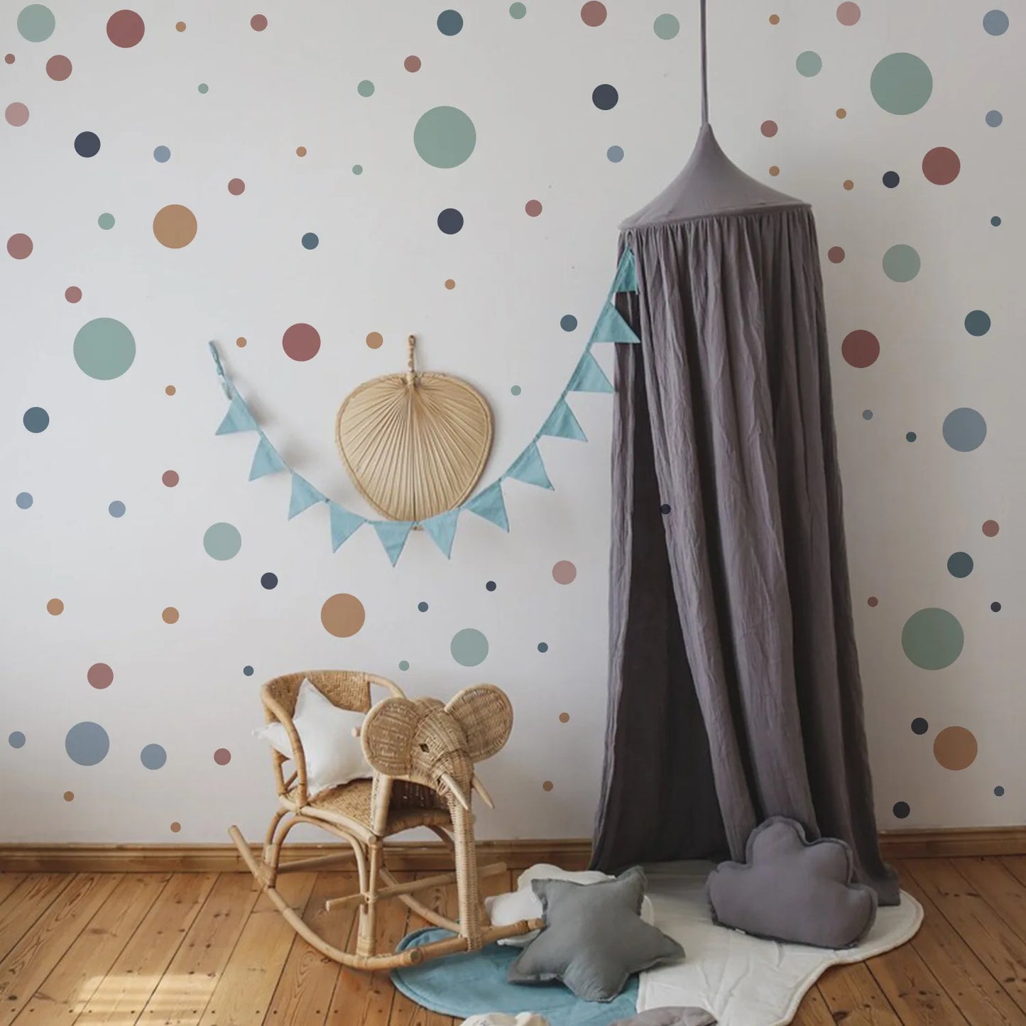 4pc/set 3d morandi dot wall sticker home decoration self adhesive kids room diy decal for wall