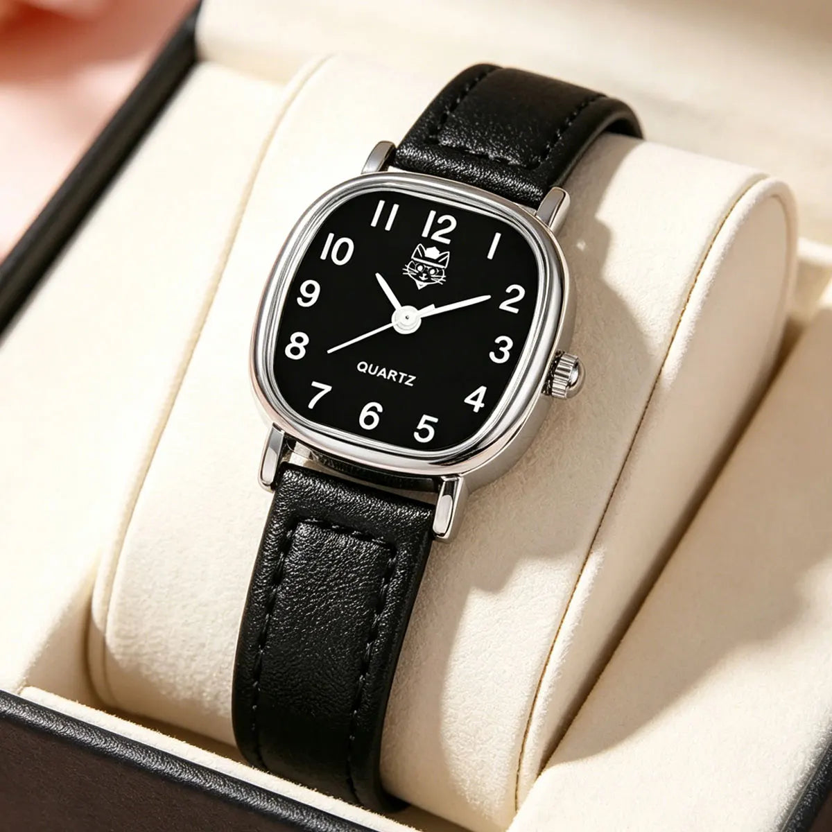 Korean version of the trendy ladies watch fashion small Arab quartz watch leather strap watch