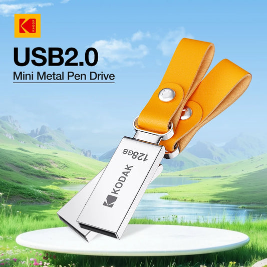 KODAK K122 Mini Metal USB 2.0 Flash Drive 32GB 64GB 128GB Pen Drive Plug & Play Small Compact Thumb Drive for Laptop PC Car