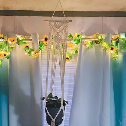 2/5/10M Solar Sunflower String Light Outdoor Waterproof Artificial Flower Vine Atmosphere Lamp For Home Party Holiday Decoration
