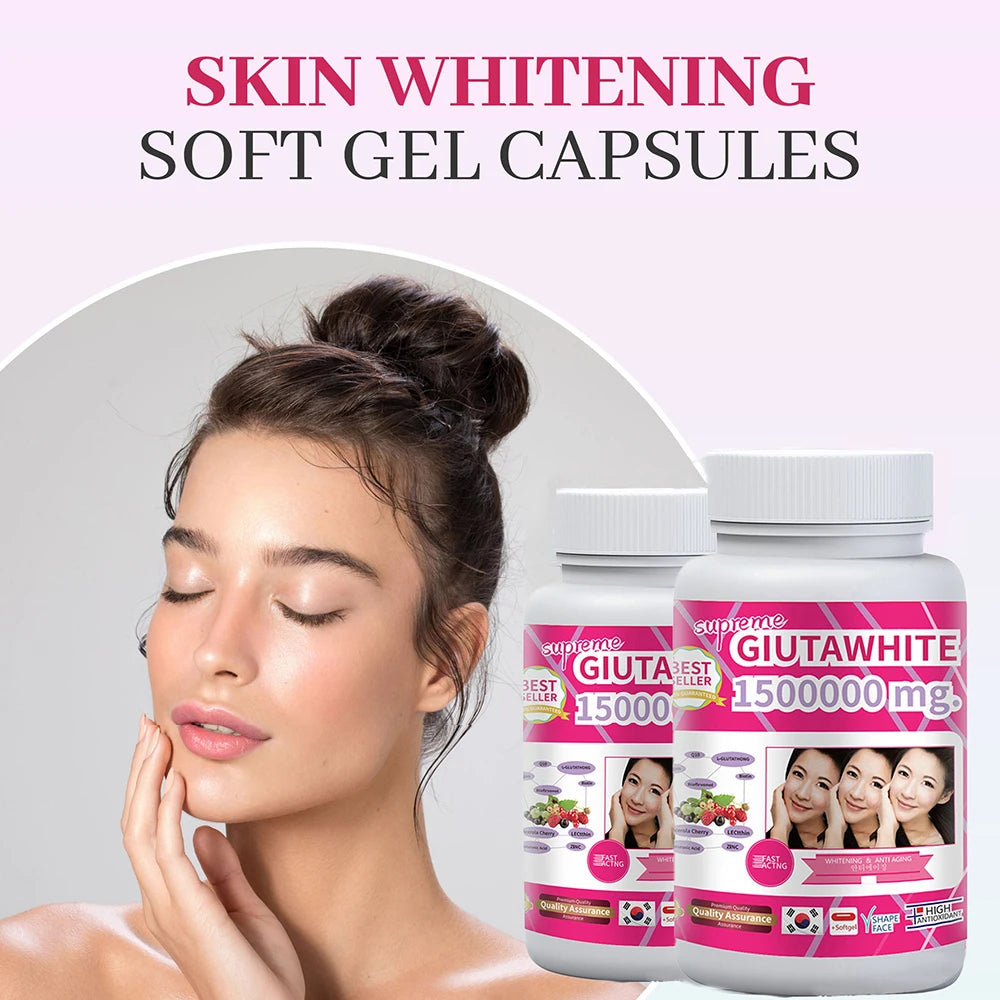 Gluta White 1500000mg Skin Whitening & Antioxidant Detox Supplement for Women & Men, Aging Defense, Blood Balance, Immune Health