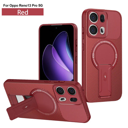 Shockproof Bracket Armor Magnetic Holder Case For OPPO Reno 13 13F Reno13 Pro Reno13F 5G Magsafe Wireless Charge Cover