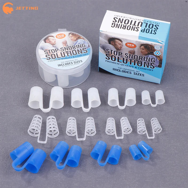 (New) 4/8Pcs Silicone Anti Snore Nasal Dilators Apnea Aid Snoring Nose Clip Nose Breathing Apparatus Devices