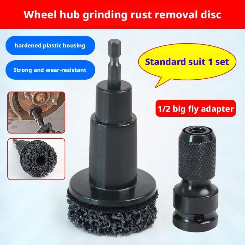 Wheel Hub Cleaning Kit Inner Rim Cleaner Tool Brake Hub Cleaning Kit Fits Power Drill 1/2" Impact Driven Wrenches Rust Removal