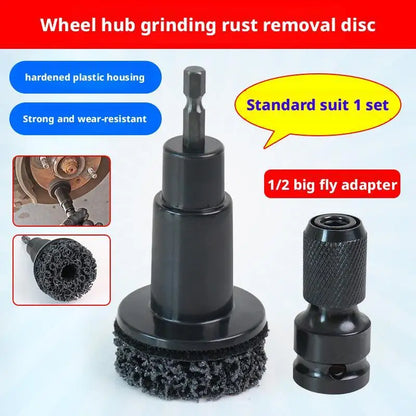 Wheel Hub Cleaning Kit Inner Rim Cleaner Tool Brake Hub Cleaning Kit Fits Power Drill 1/2" Impact Driven Wrenches Rust Removal