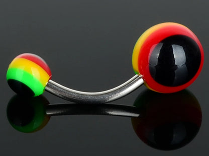 5pcs/lot Black White Sexy Belly Bars Body Piercing Button Ring Navel Barbell Jewerly Lip Piercing Unisex Fashion Jewelry