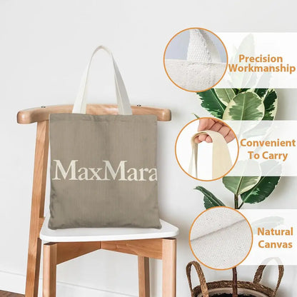 M-Max MaraS Brand Storage Bags Canvas Tote Bag Double-Sided Print Lightweight Shoulder Shopping Handbag for Daily Use