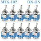 10PCS MTS-102 103 202 203 3Pins 6 Pins Mini Toggle Switch For Switching Lamp Light ON-OFF-ON /ON-ON Switch 6A 125VAC