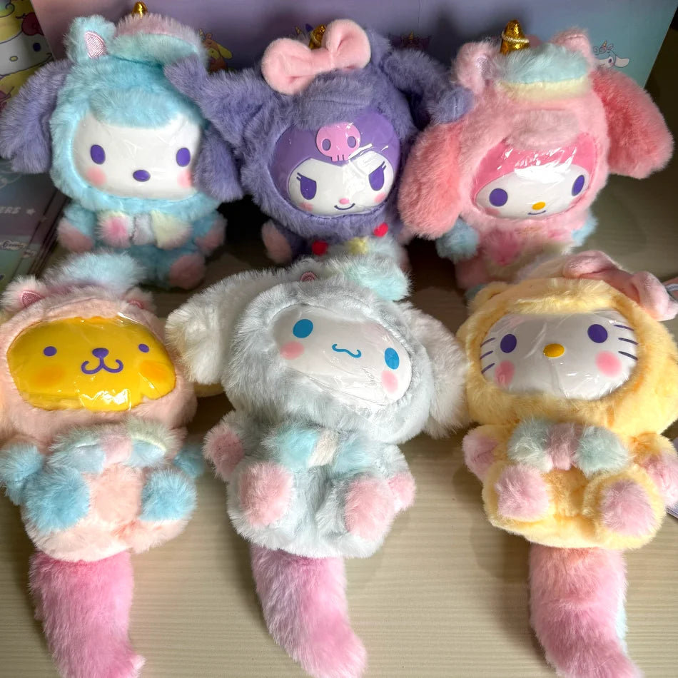 New Dream Unicorn Series Vinyl Plush Doll Blind Box Cute Cartoon My Melody Kuromi Pendants Bag Ornament Toys Mystery Gifts