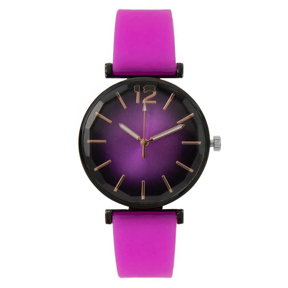 Fashion Ladies Sports Simple Black Dial Quartz Watch Casual 2023 Hot Sale Green Silicone Strap Women Clock Dress Wristwatches