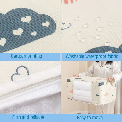 1pcs Quilt Storage Bag Dust-proof Wardrobe Quilt Clothes Organizer Household Blanket Zipper Sorting Bags Moving Bag Storage Bags
