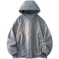 Summer Men's Hooded Sunscreen Jacket UPF50+ Ultra Thin Zipper Pocket Windbreaker Elastic Cuffs Outdoor Hiking Fishing Skin Coats