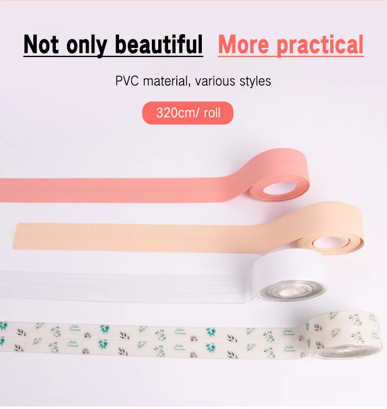 Sealing Tape For Bathroom Kitchen Accessories Shower Bathtub Caulk Strip Self Adhesive Waterproof Wall Sticker Sink Edge Tape