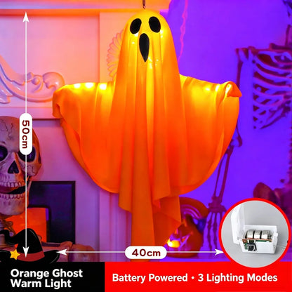 Halloween LED Light Up Hanging Ghost Decor Spooky Flying Ghost Indoor Outdoor Yard Porch Haunted House Party Decoration Gifts