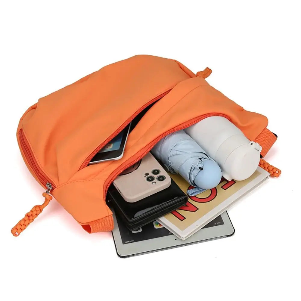 Fashion Large Capacity Women's Crossbody Bag Solid Color Multi-layered Shoulder Bag Simple Dumpling Bag Travel