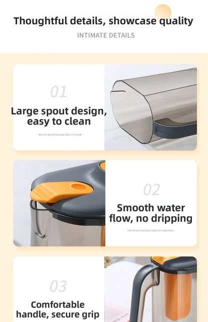 Large Capaci Cold Water Pot Heat Resistant Drop Proof Fruit Tea Barrel Beverage Ice Water Bottle for Frie Home Use