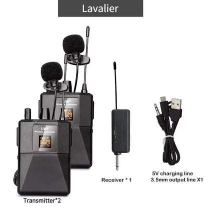 Wireless Lavalier Microphon Headset Mic with Transmitter Receiver LED Display Bodypack Transmitter for Teaching Live Performance